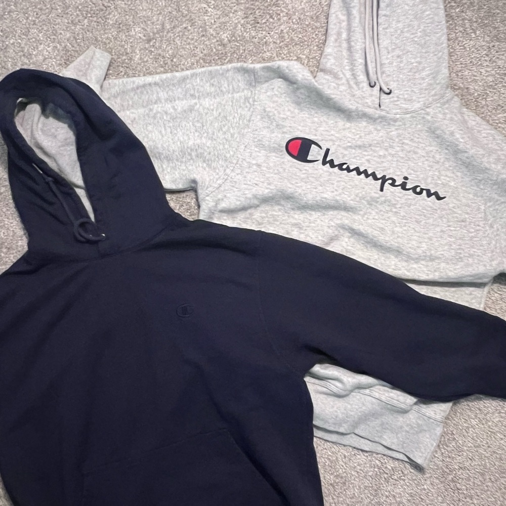 Champion Gray and Navy Hoodies